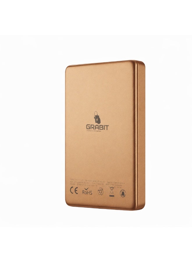إلتقطه بنك الطاقة اللاسلكي المغناطيسي GRABIT بقدرة 10000 مللي أمبير في الساعة، 20 وات PD، شحن سريع، سبائك الألومنيوم + جسم زجاجي، مدخل/مخرج من النوع C، تصميم محمول نحيف - Image 2